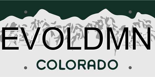 EVOLDMN Colorado License Plate