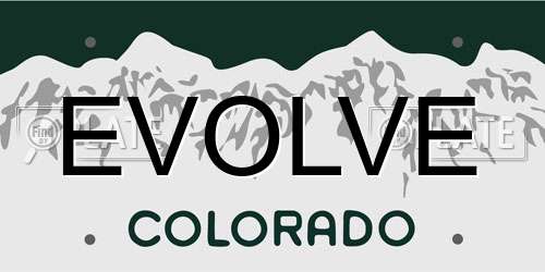 EVOLVE Colorado License Plate