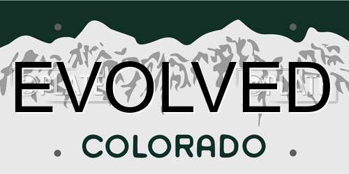 EVOLVED Colorado License Plate