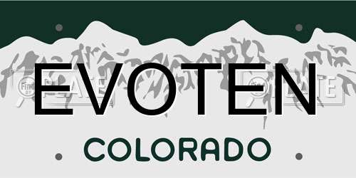 EVOTEN Colorado License Plate