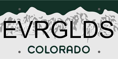EVRGLDS Colorado License Plate