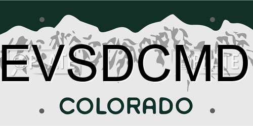 EVSDCMD Colorado License Plate