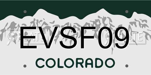 EVSF09 Colorado License Plate