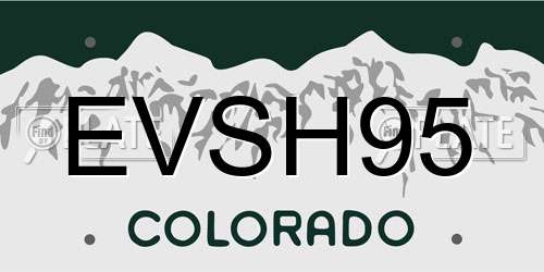 EVSH95 Colorado License Plate