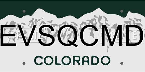 EVSQCMD Colorado License Plate
