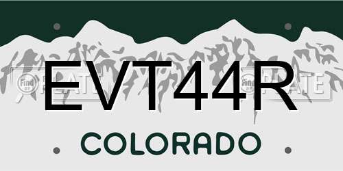 EVT44R Colorado License Plate