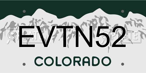 EVTN52 Colorado License Plate