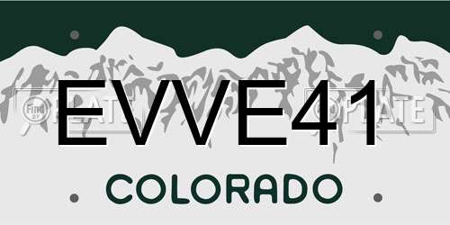 EVVE41 Colorado License Plate
