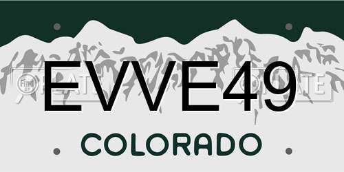 EVVE49 Colorado License Plate