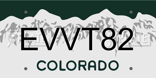 EVVT82 Colorado License Plate