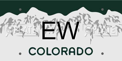 EW Colorado License Plate