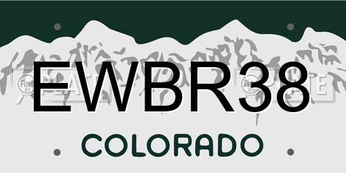 EWBR38 Colorado License Plate