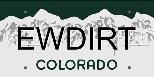 EWDIRT Colorado License Plate