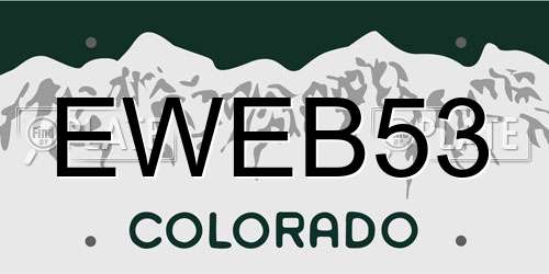 EWEB53 Colorado License Plate