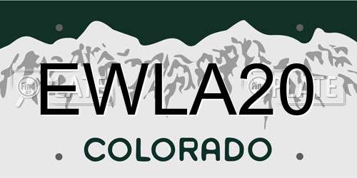 EWLA20 Colorado License Plate