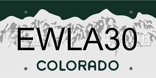 EWLA30 Colorado License Plate