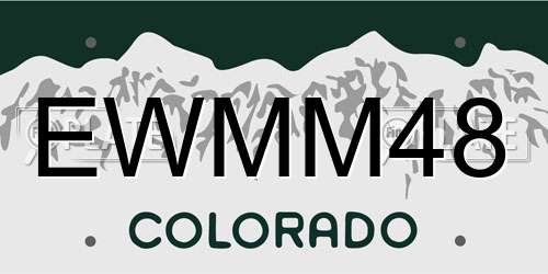 EWMM48 Colorado License Plate
