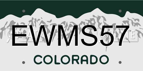 EWMS57 Colorado License Plate