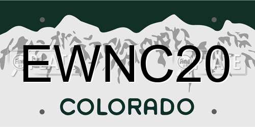 EWNC20 Colorado License Plate