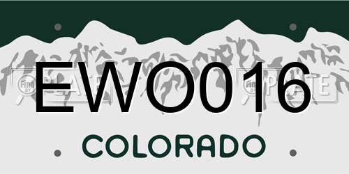 EWO016 Colorado License Plate