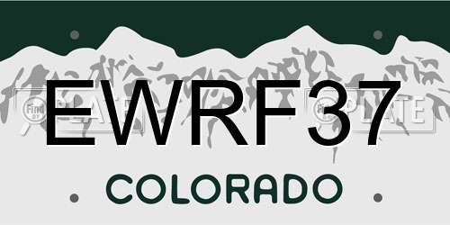 EWRF37 Colorado License Plate