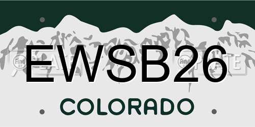 EWSB26 Colorado License Plate