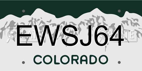 EWSJ64 Colorado License Plate