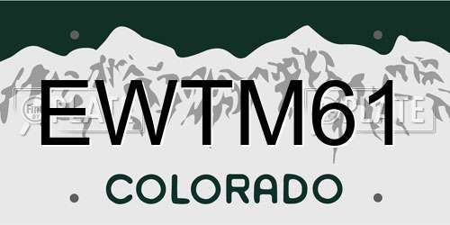EWTM61 Colorado License Plate