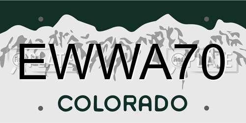 EWWA70 Colorado License Plate