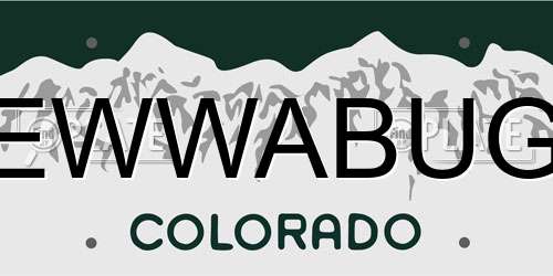 EWWABUG Colorado License Plate