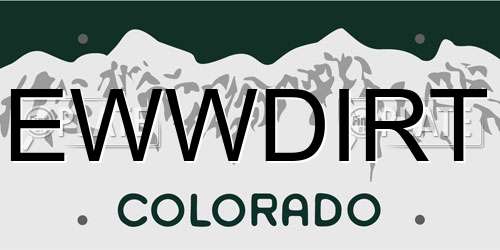 EWWDIRT Colorado License Plate