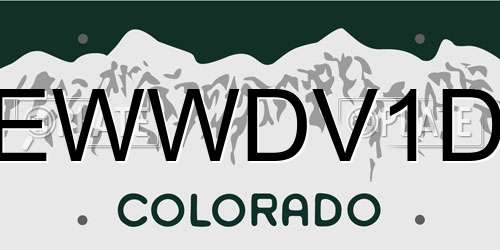 EWWDV1D Colorado License Plate