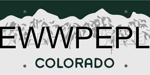 EWWPEPL Colorado License Plate