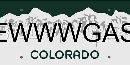 EWWWGAS Colorado License Plate