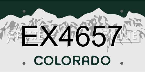 EX4657 Colorado License Plate