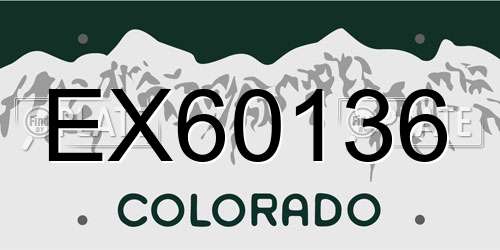 EX60136 Colorado License Plate