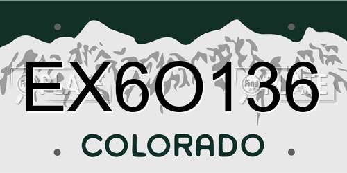 EX6O136 Colorado License Plate