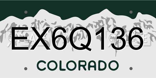 EX6Q136 Colorado License Plate