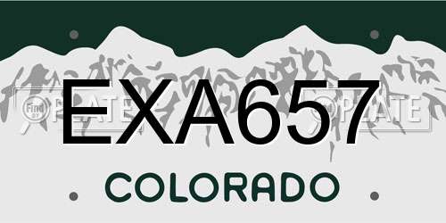 EXA657 Colorado License Plate