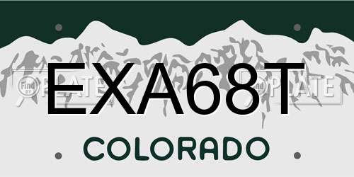 EXA68T Colorado License Plate