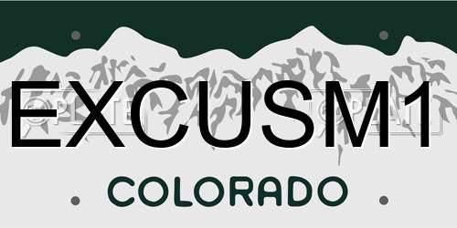 EXCUSM1 Colorado License Plate