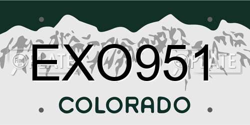 EXO951 Colorado License Plate