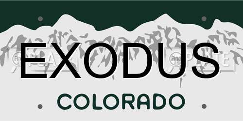 EXODUS Colorado License Plate