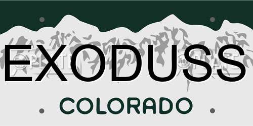 EXODUSS Colorado License Plate
