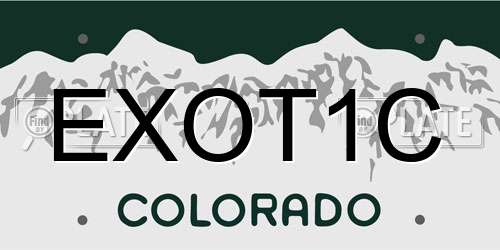 EXOT1C Colorado License Plate