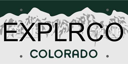 EXPLRCO Colorado License Plate