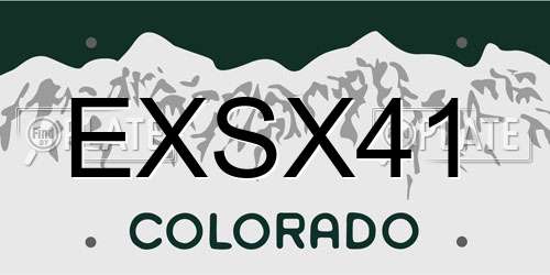 EXSX41 Colorado License Plate