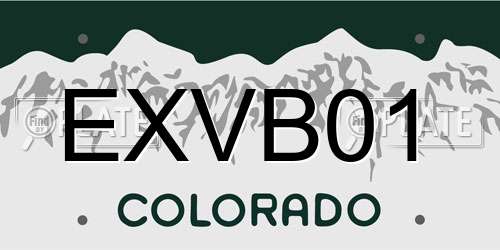 EXVB01 Colorado License Plate