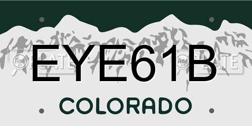 EYE61B Colorado License Plate