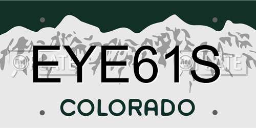 EYE61S Colorado License Plate